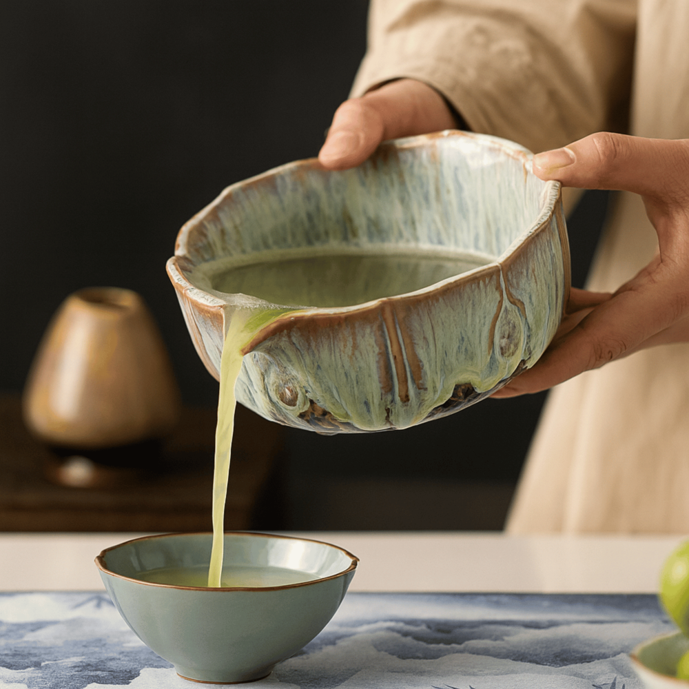 8-Delige Matcha Theeset Met Keramische Kom En Bamboe Accessoires