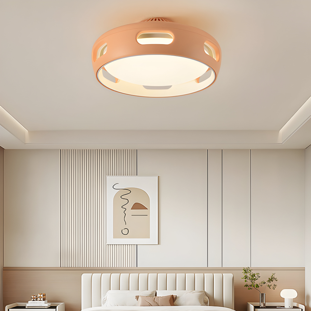 Bladloze LED Plafondventilator met Dimbare Verlichting en Afstandsbediening