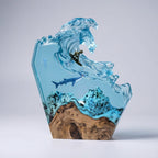 Resin Tafellamp Met Oceaanmotief En Dimbare Sfeerverlichting