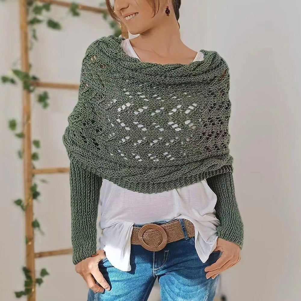 Gebreide Schoudersjaal Met Mouwen Voor Comfort En Tijdloze Stijl