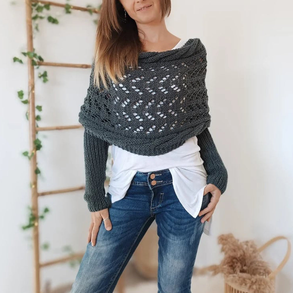 Gebreide Schoudersjaal Met Mouwen Voor Comfort En Tijdloze Stijl