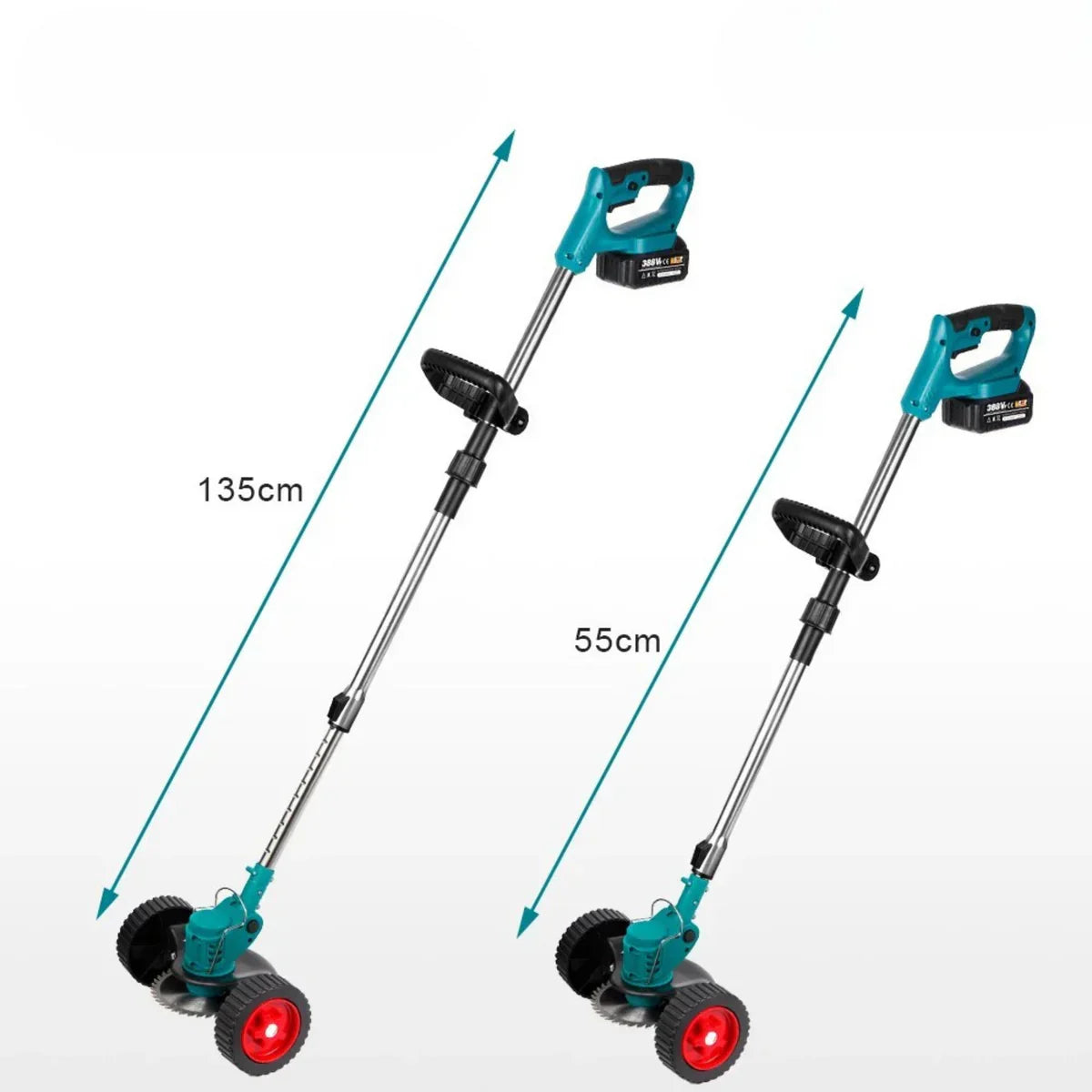 Draadloze 36V Grastrimmer met Wielen voor Efficiënt Tuinonderhoud
