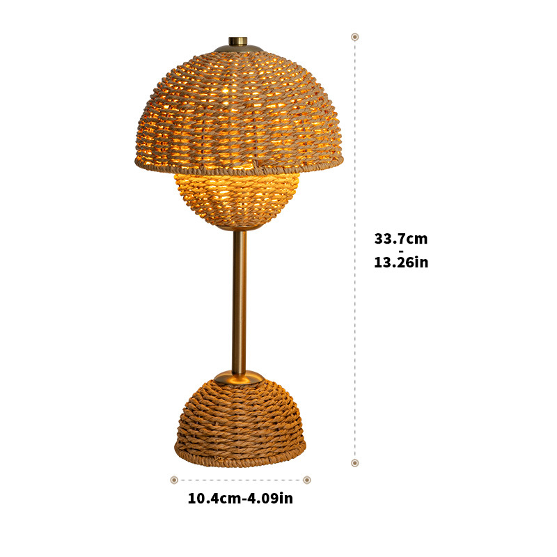 Handgemaakte Bamboe Tafellamp met Warm Licht voor een Sfeervol Interieur