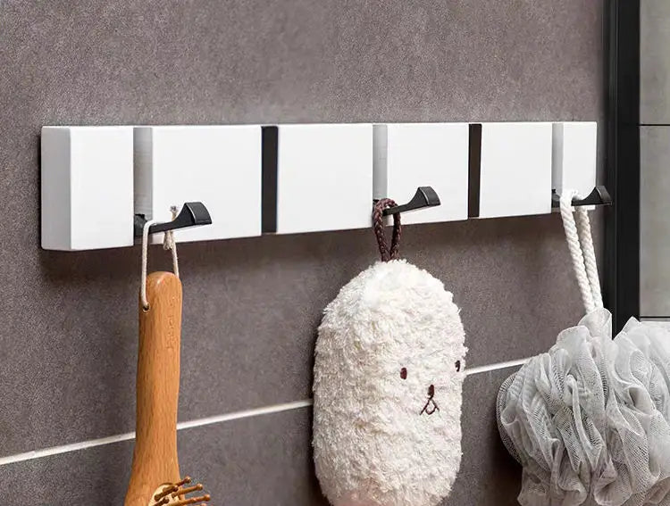 Bamboe Wandkapstok met Opvouwbare Haken voor een Opgeruimd Interieur