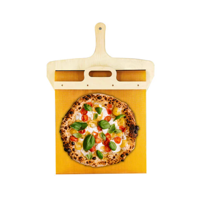Houten Pizzaschep Met Glijmechanisme Voor Pizza, Brood En Bakwaren