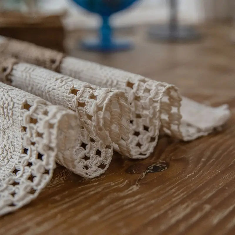Katoen‑Jute Placemats Set van 4 met Rustieke Geweven Structuur