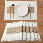 Katoen‑Jute Placemats Set van 4 met Rustieke Geweven Structuur