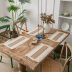 Katoen‑Jute Placemats Set van 4 met Rustieke Geweven Structuur