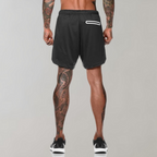 Heren 2-in-1 Sportshort met Compressiebinnenbroek en Ritszakken