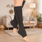 Unisex Compressiekousen met Rits en Therapeutische Ondersteuning voor Dagelijks Gebruik