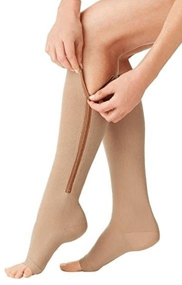 Unisex Compressiekousen met Rits en Therapeutische Ondersteuning voor Dagelijks Gebruik
