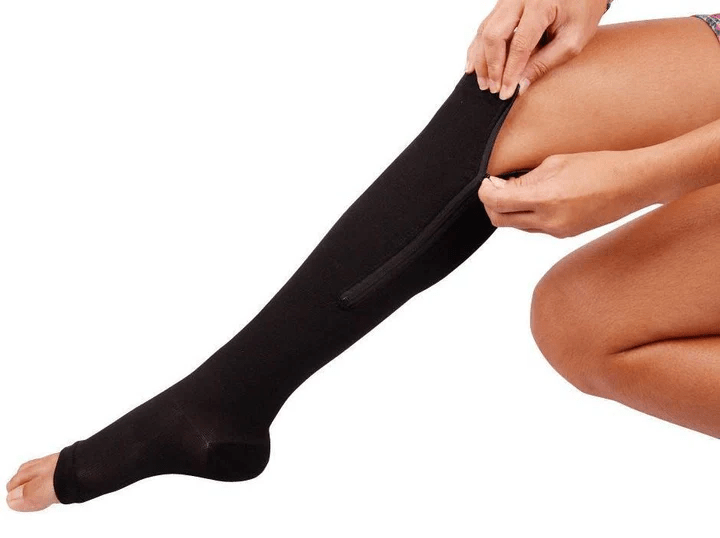 Unisex Compressiekousen met Rits en Therapeutische Ondersteuning voor Dagelijks Gebruik