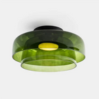 Glazen Plafondlamp Met Gelaagde Vorm En Moderne Sfeerverlichting