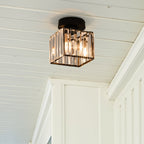 Inbouw Plafondlamp Met Kristalglas En Compact Ontwerp Voor Heldere Gangverlichting