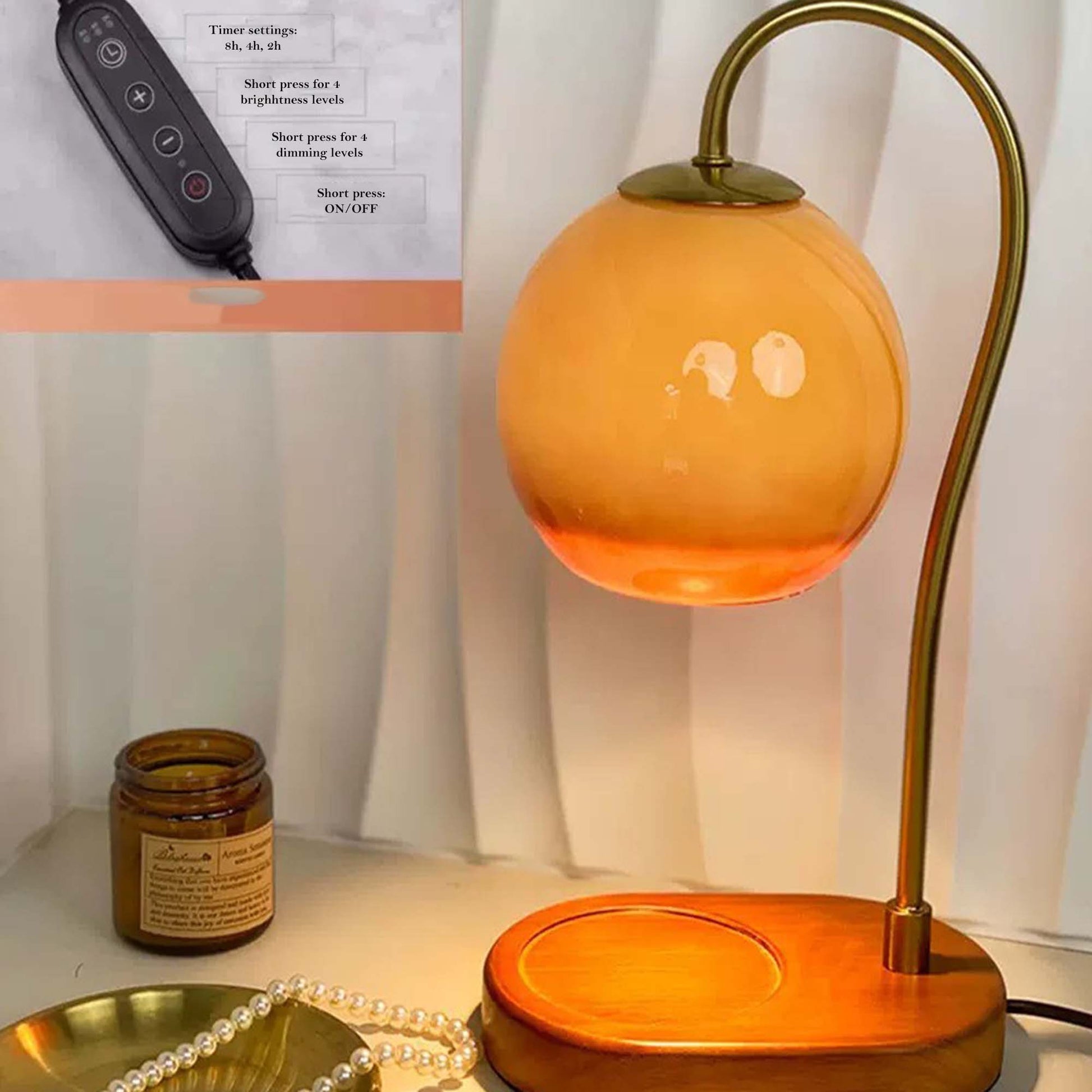 Tafellamp met Waxverwarmer en Instelbare Helderheid
