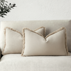 Kussenhoes Met Zachte Structuur En Tijdloze Decoratieve Afwerking