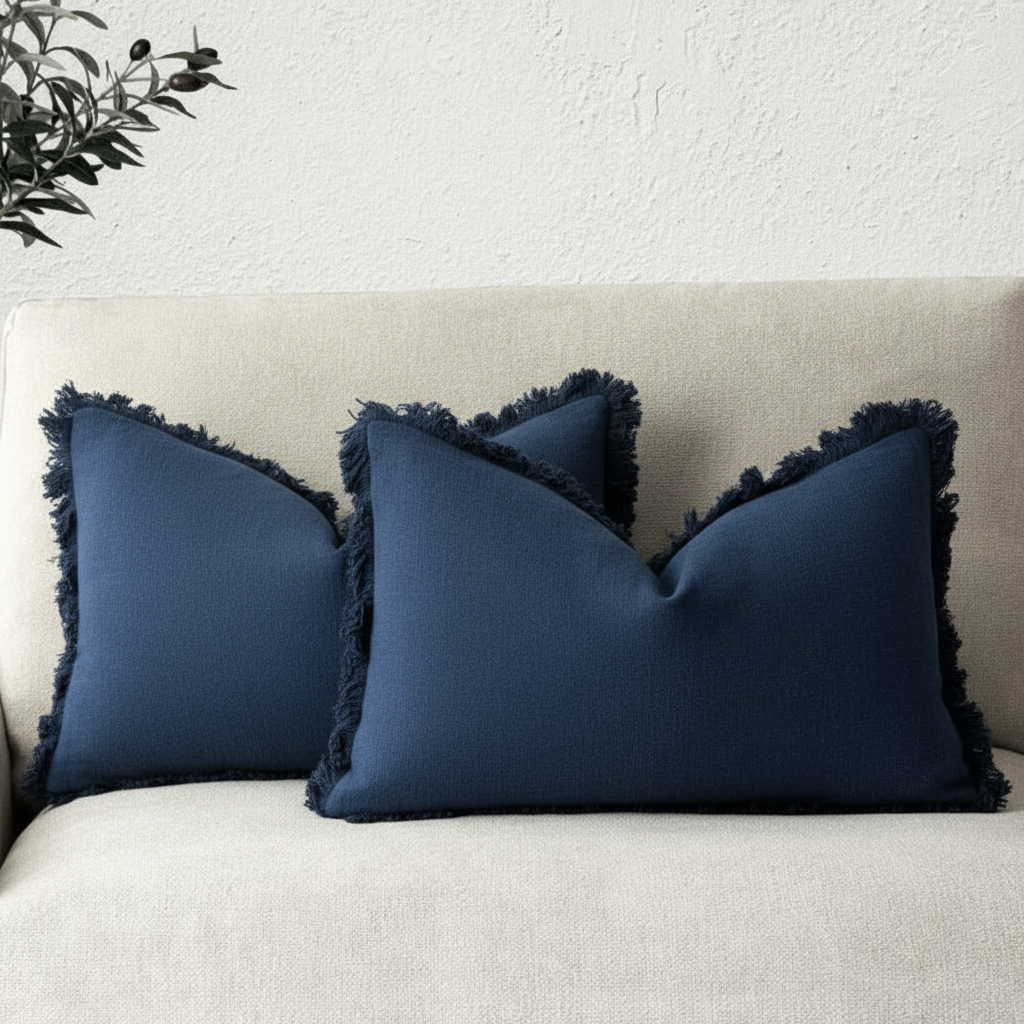 Kussenhoes Met Zachte Structuur En Tijdloze Decoratieve Afwerking