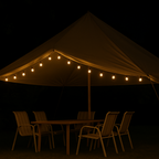 Solar LED Lichtsnoer voor Buiten met Kristallen Lampen en Warmwit Licht