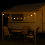 Solar LED Lichtsnoer voor Buiten met Kristallen Lampen en Warmwit Licht