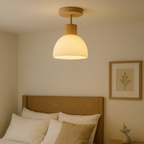 Plafondlamp met Hout‑Metaal Ontwerp en Warme LED‑Verlichting
