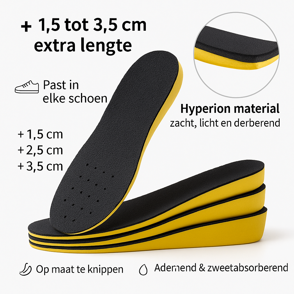 Verhogende Inlegzolen met Flexibele Zool voor Gesloten Schoenen