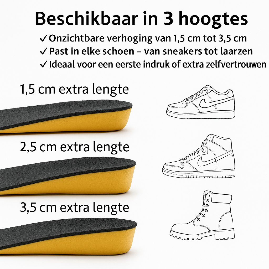 Verhogende Inlegzolen met Flexibele Zool voor Gesloten Schoenen