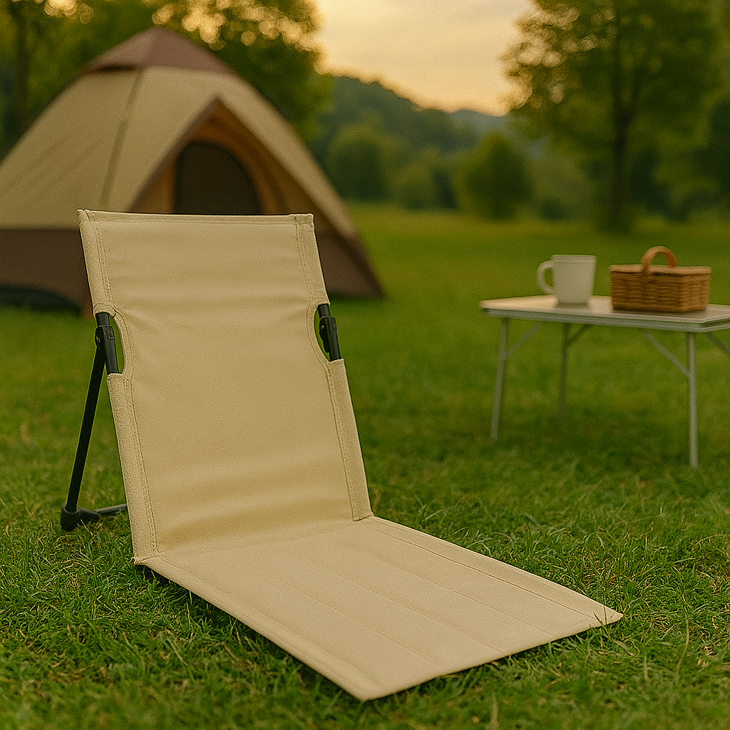 Opvouwbare Campingstoel met Rugleuning en Draagtas voor Outdoor Gebruik