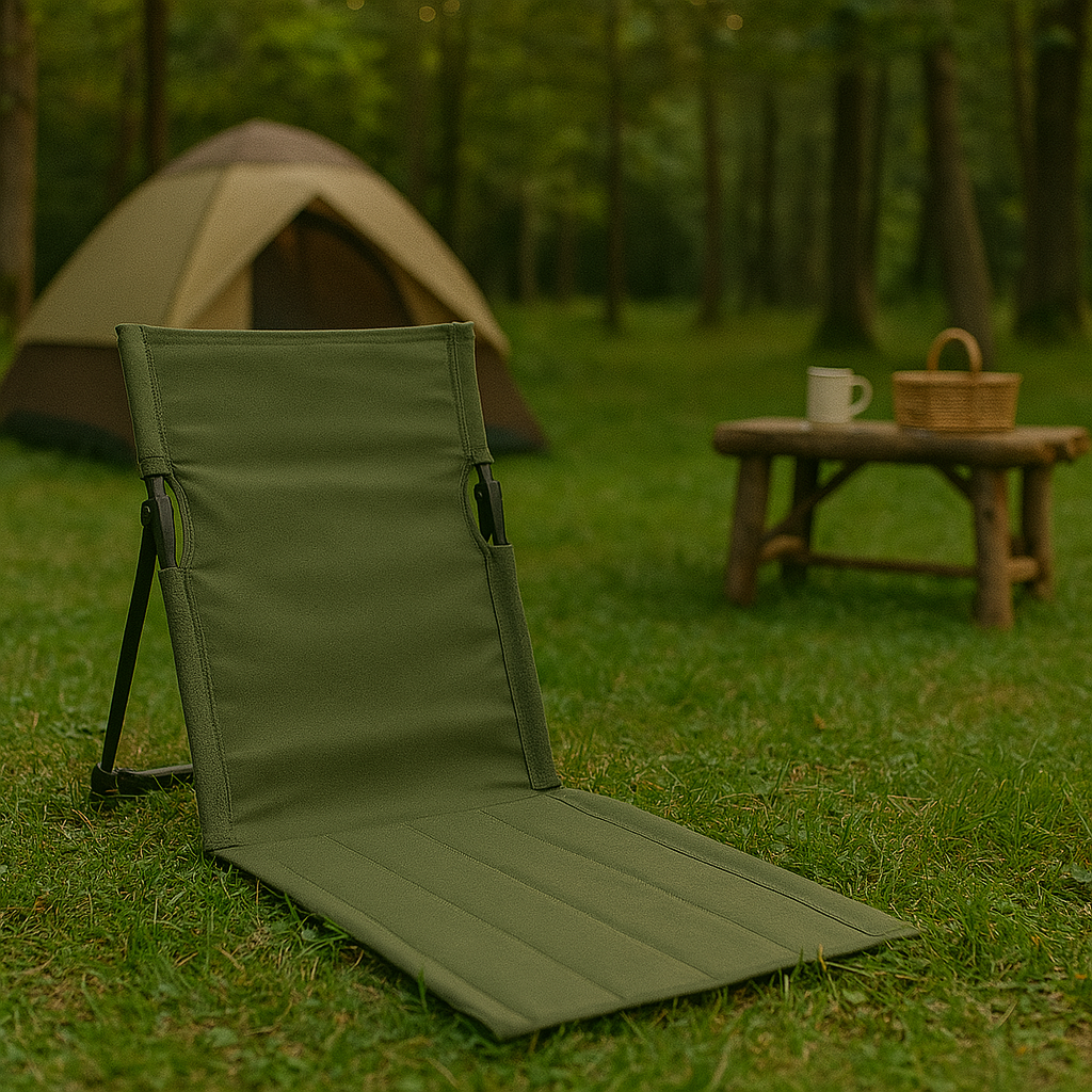 Opvouwbare Campingstoel met Rugleuning en Draagtas voor Outdoor Gebruik