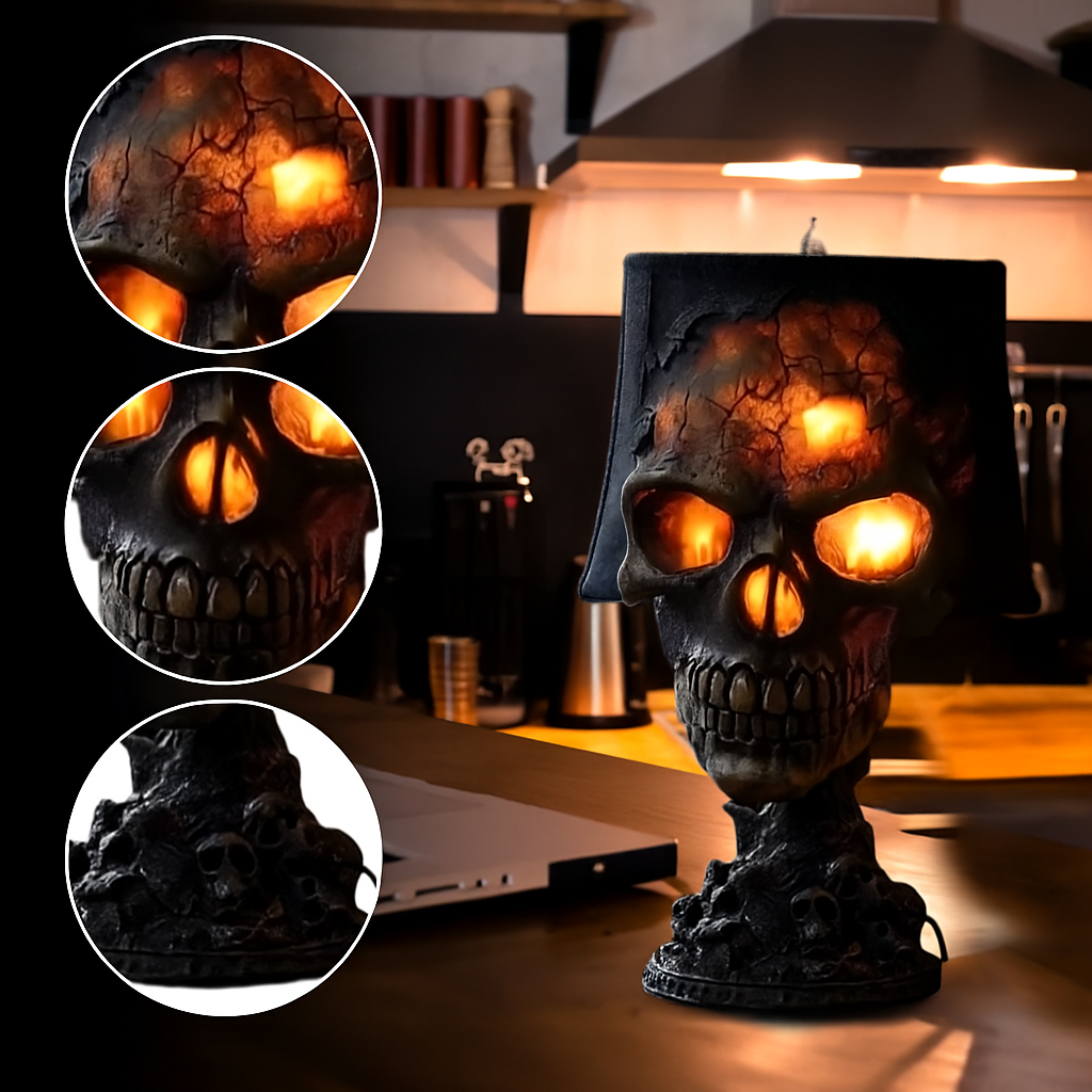 Lavalamp Met Schedelvorm En Donkere Atmosfeer