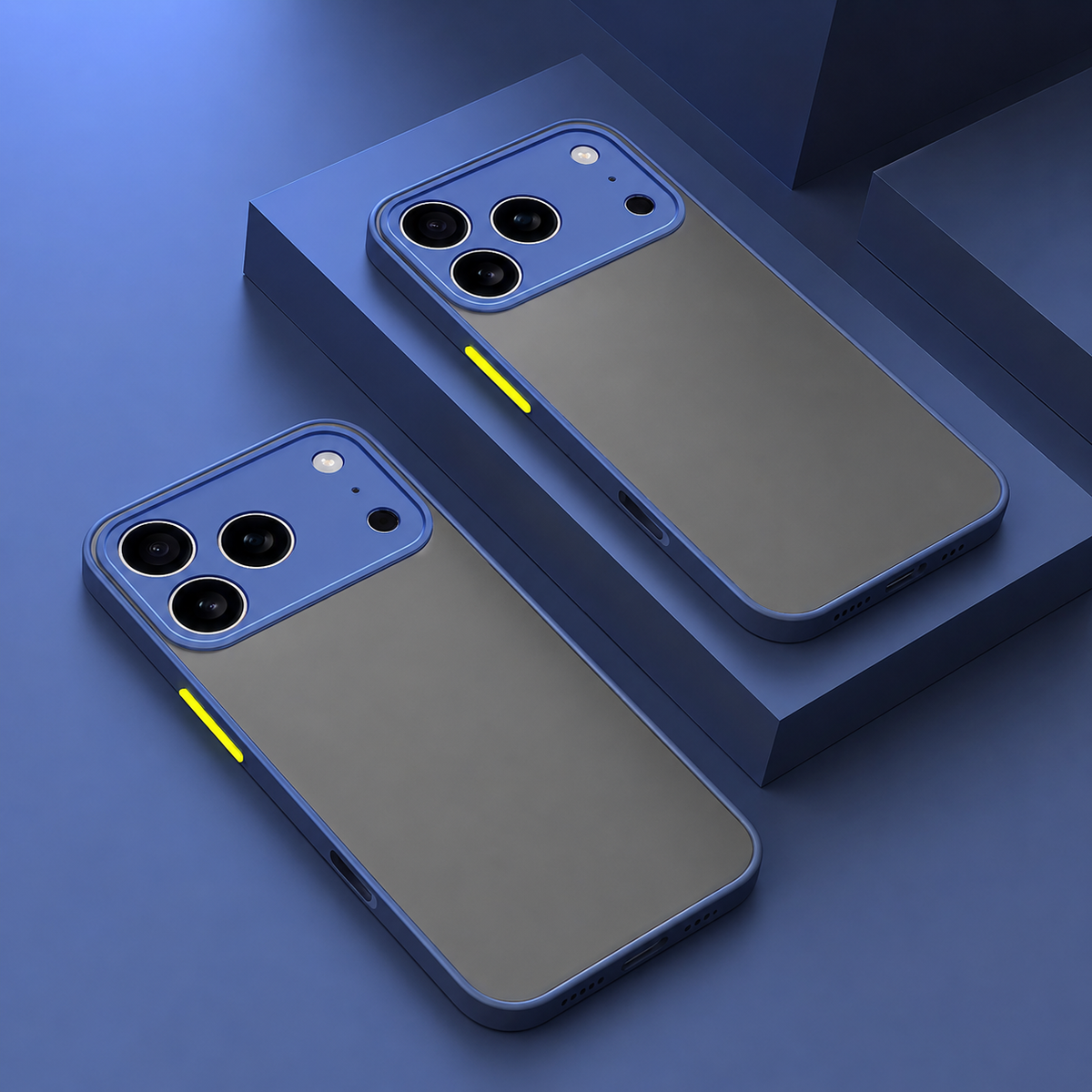 Mat siliconen iPhone-hoesje met verhoogde randen voor dagelijks gebruik