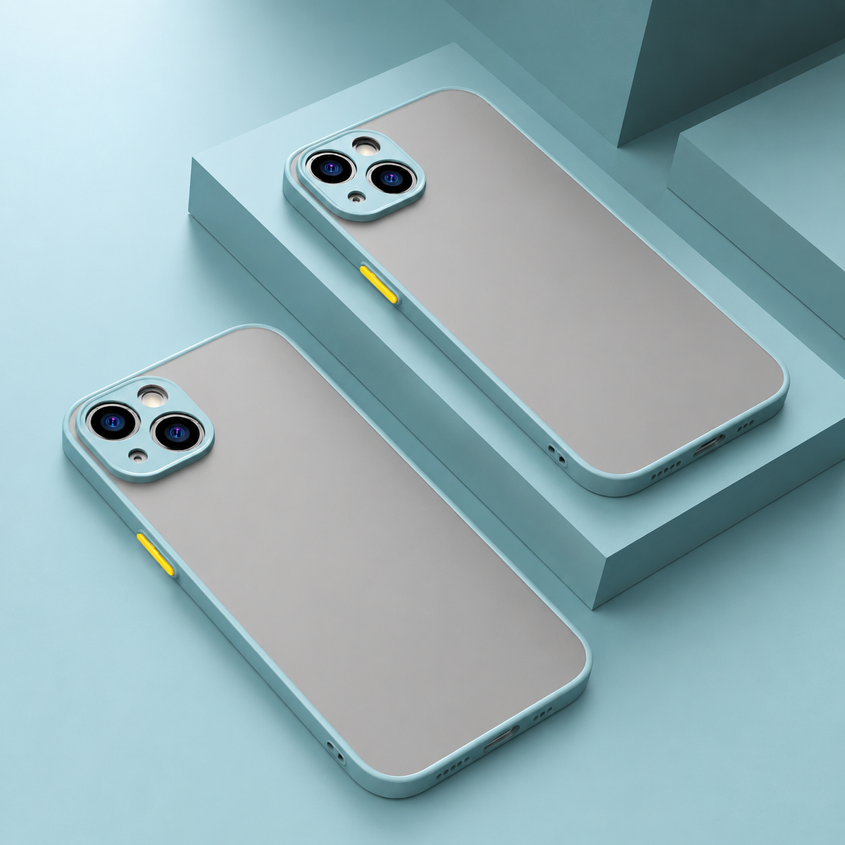Mat siliconen iPhone-hoesje met verhoogde randen voor dagelijks gebruik