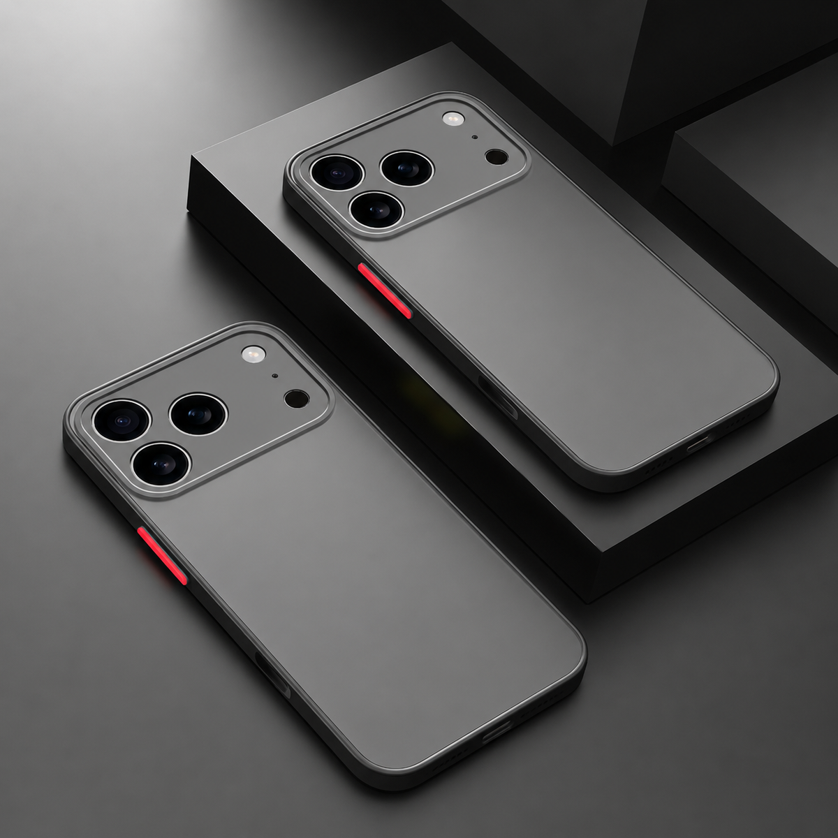 Mat siliconen iPhone-hoesje met verhoogde randen voor dagelijks gebruik