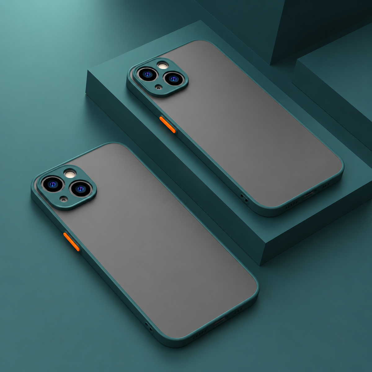 Mat siliconen iPhone-hoesje met verhoogde randen voor dagelijks gebruik