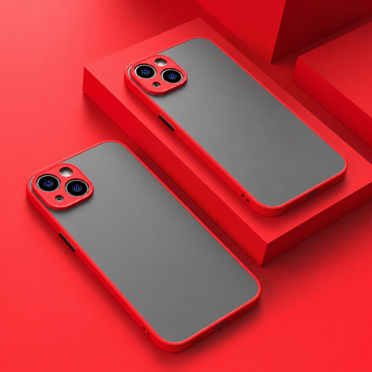 Mat siliconen iPhone-hoesje met verhoogde randen voor dagelijks gebruik