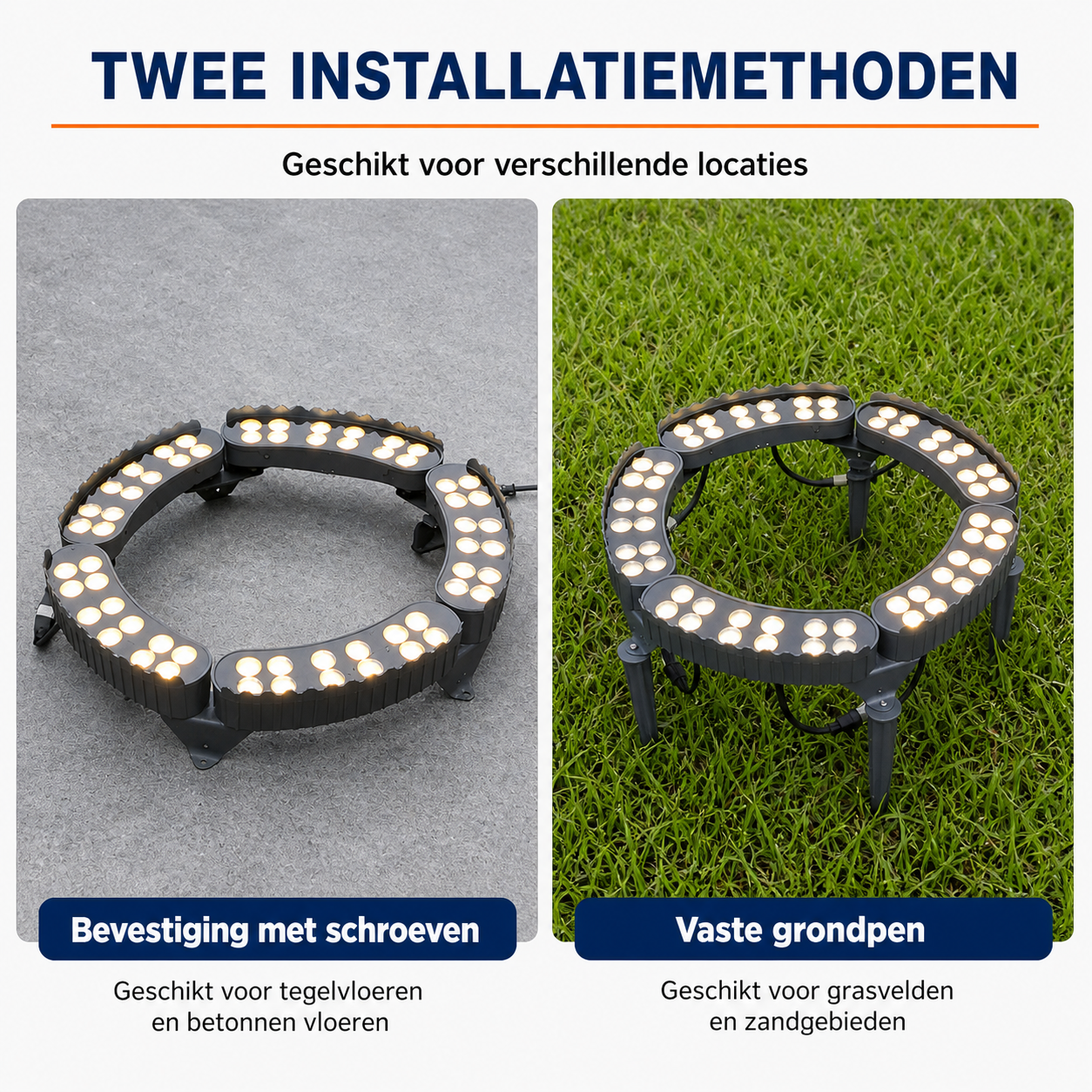 LED Ringverlichting met 360° Buitenlicht en Eenvoudige Grondinstallatie