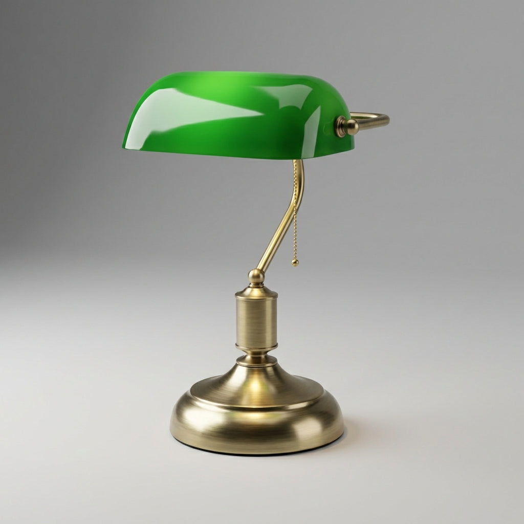 Tafellamp Met Glazen Kap En Metalen Basis Voor Warme Sfeerverlichting