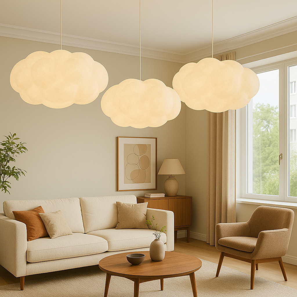 Sculpturale Hanglamp met Wolkvorm en Zachte Lichtspreiding