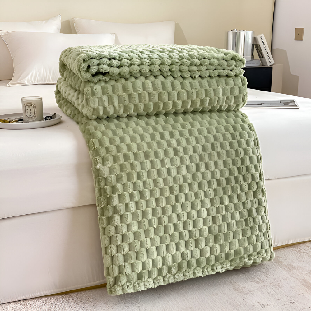 Pluche Fleece Deken Met Zachte Structuur En Warme Comfortlaag