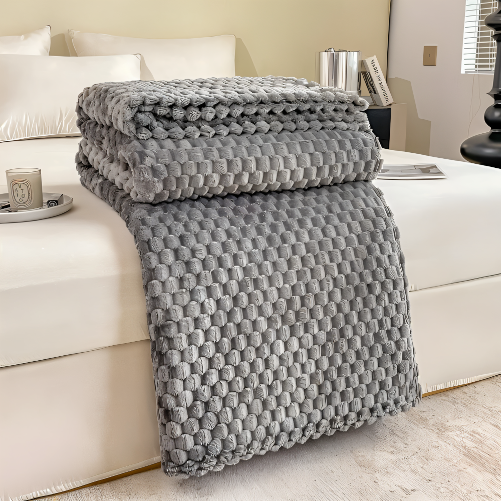 Pluche Fleece Deken Met Zachte Structuur En Warme Comfortlaag