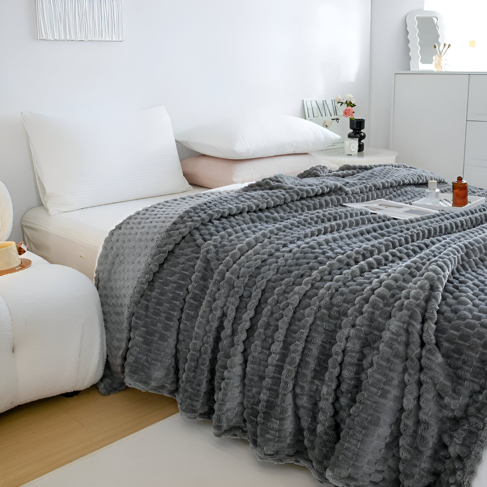 Pluche Fleece Deken Met Zachte Structuur En Warme Comfortlaag