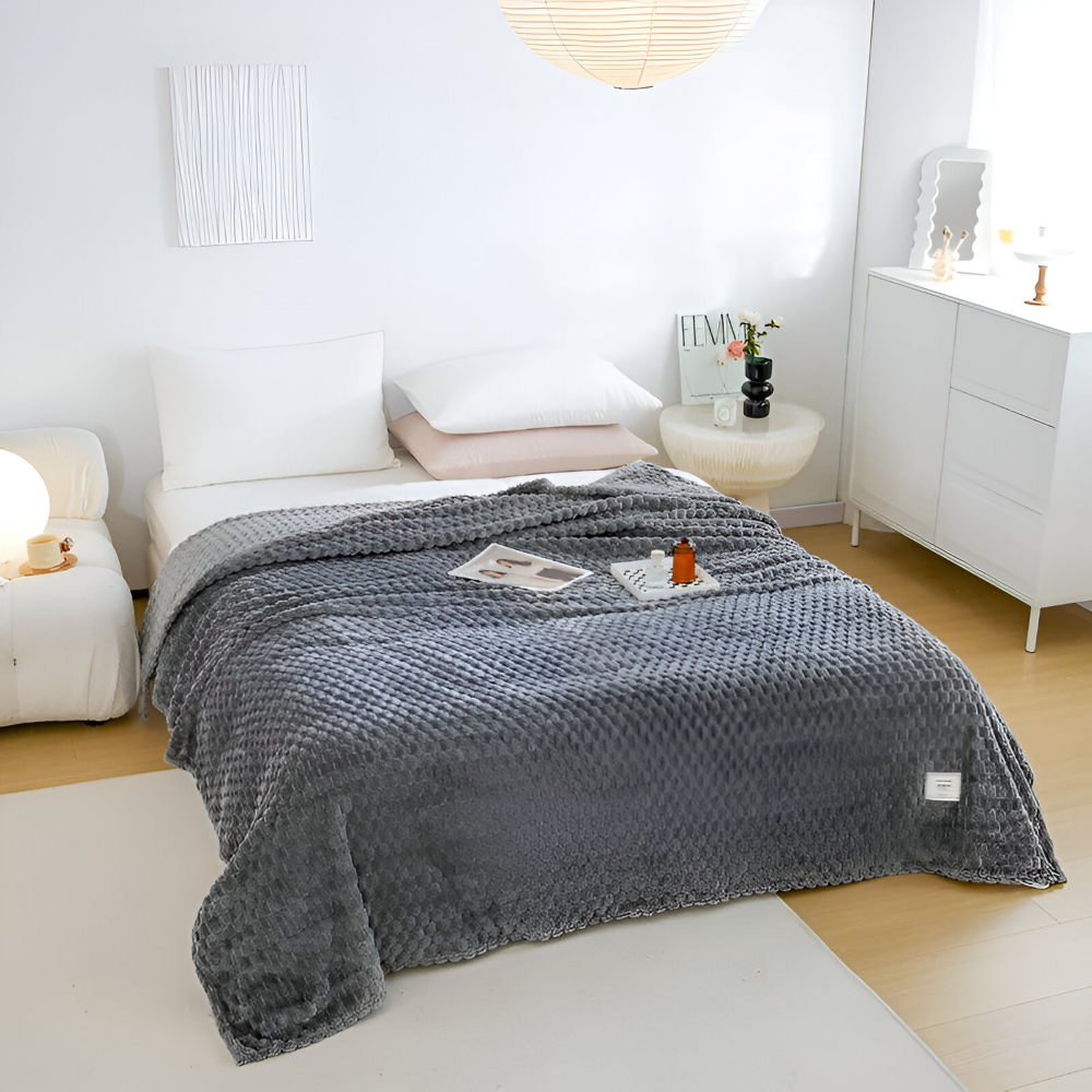 Pluche Fleece Deken Met Zachte Structuur En Warme Comfortlaag