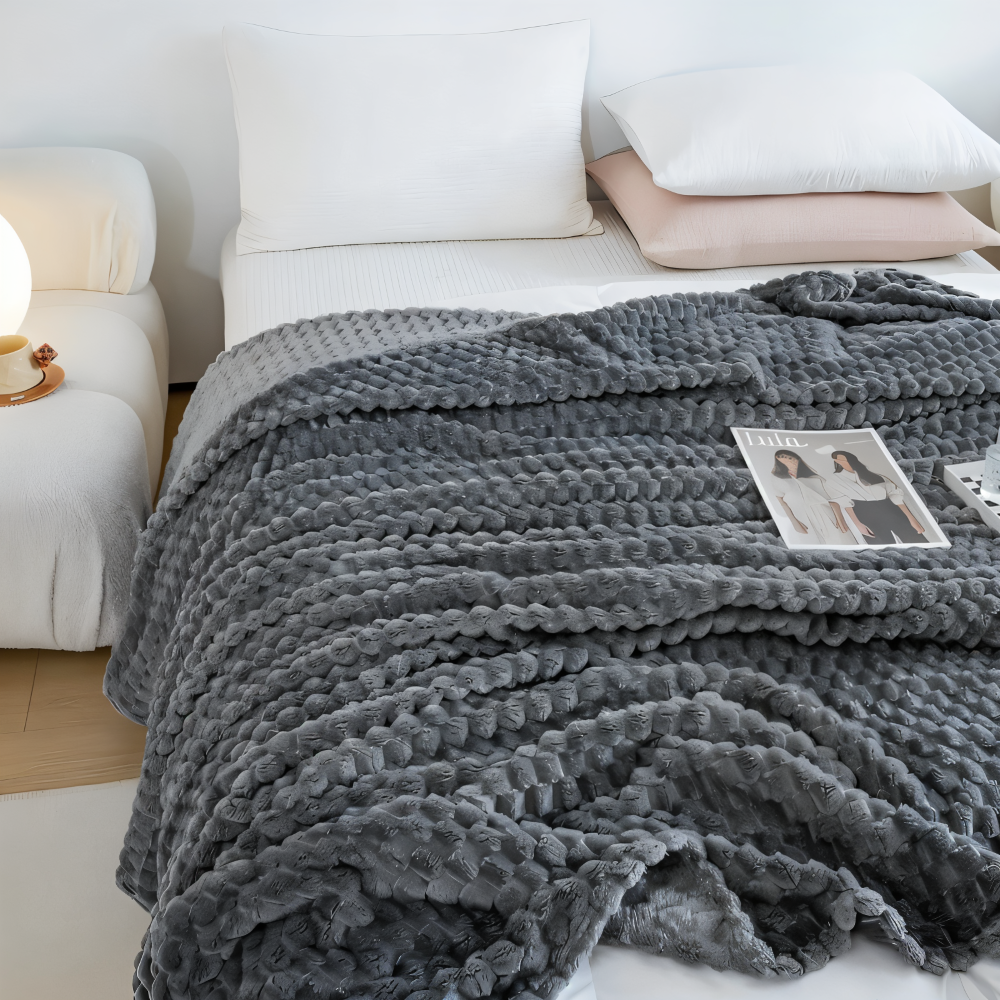 Pluche Fleece Deken Met Zachte Structuur En Warme Comfortlaag