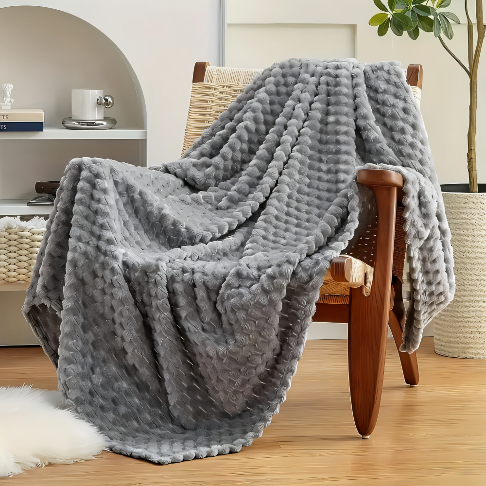 Pluche Fleece Deken Met Zachte Structuur En Warme Comfortlaag