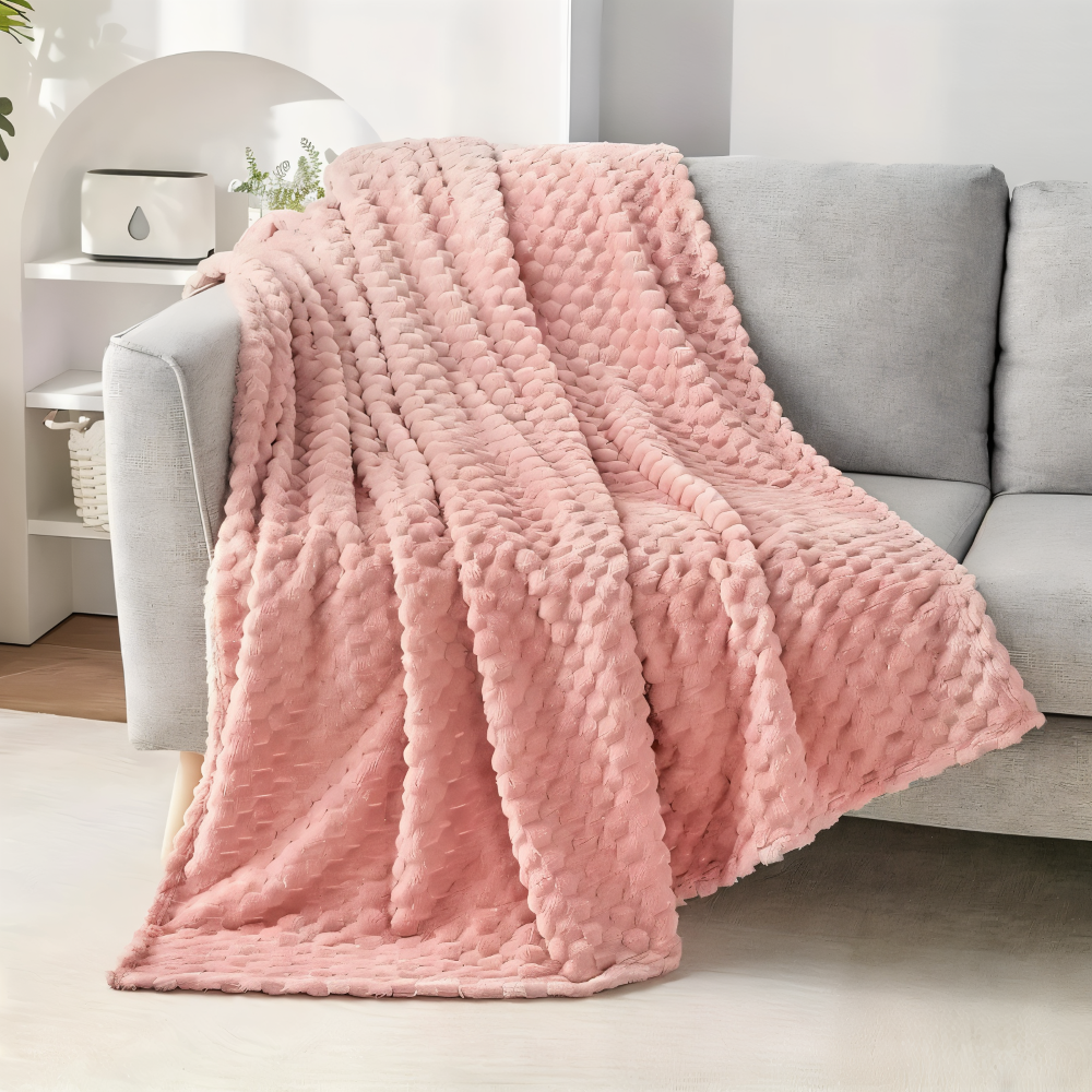 Pluche Fleece Deken Met Zachte Structuur En Warme Comfortlaag