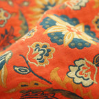 Jacquard plaid met bloemmotief en franjes voor bank en bed