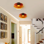 Glazen Plafondlamp Met Gelaagde Vorm En Moderne Sfeerverlichting