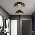 Glazen Plafondlamp Met Gelaagde Vorm En Moderne Sfeerverlichting