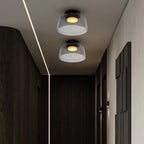 Glazen Plafondlamp Met Gelaagde Vorm En Moderne Sfeerverlichting