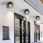 Glazen Plafondlamp Met Gelaagde Vorm En Moderne Sfeerverlichting
