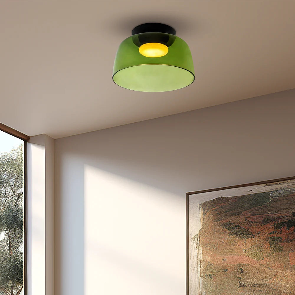 Glazen Plafondlamp Met Gelaagde Vorm En Moderne Sfeerverlichting